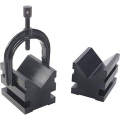 TESA Brown & Sharpe - 12.7 to 2-1/2" Capacity, 90° Angle, Mild Steel V-Block - 3" Long x 2-1/2" Wide x 2-1/2" High, Sold as 2 Block Set - Americas Industrial Supply