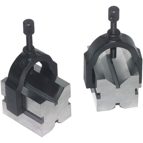 TESA Brown & Sharpe - 1" Max Capacity, 90° Angle, Hardened Steel V-Block - 1-5/8" Long x 1-1/4" Wide x 1-1/4" High, Sold as 2 Block Set - Americas Industrial Supply