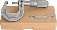 Mitutoyo - 0 to 1" Range, 0.0001" Graduation, Mechanical Outside Micrometer - Friction Thimble, Accurate to 0.0001" - Americas Industrial Supply