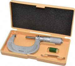 Mitutoyo - 1 to 2" Range, 0.0001" Graduation, Mechanical Outside Micrometer - Friction Thimble, Accurate to 0.0001" - Americas Industrial Supply