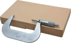 Mitutoyo - 3 to 4" Range, 0.0001" Graduation, Mechanical Outside Micrometer - Ratchet Stop Thimble, Accurate to 0.00015" - Americas Industrial Supply