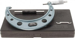 Mitutoyo - 5 to 6" Range, 0.001" Graduation, Mechanical Outside Micrometer - Ratchet Stop Thimble, Accurate to 0.00015" - Americas Industrial Supply