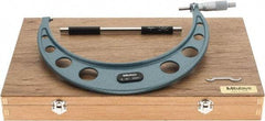 Mitutoyo - 9 to 10" Range, 0.0001" Graduation, Mechanical Outside Micrometer - Ratchet Stop Thimble, Accurate to 0.00025" - Americas Industrial Supply