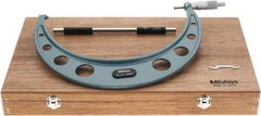Mitutoyo - 10 to 11" Range, 0.0001" Graduation, Mechanical Outside Micrometer - Ratchet Stop Thimble, Accurate to 0.00025" - Americas Industrial Supply