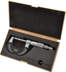 Mitutoyo - 0" to 1" Mechanical Baked Enamel Coated Blade Micrometer - 0.0002" Accuracy, 0.0001" Graduation, 0.4mm Blade Thickness, Ratchet Stop Thimble - Americas Industrial Supply