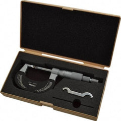 Mitutoyo - 0" to 1" Mechanical Baked Enamel Coated Blade Micrometer - 0.0002" Accuracy, 0.0001" Graduation, 0.4mm Blade Thickness, Ratchet Stop Thimble - Americas Industrial Supply