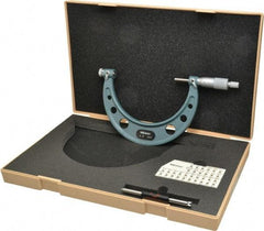 Mitutoyo - 4 to 5" Range, Mechanical Screw Thread Micrometer - Ratchet Stop Thimble, 0.001" Graduation, 0.00025" Accuracy - Americas Industrial Supply