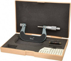 Mitutoyo - 2 to 3" Range, Mechanical Screw Thread Micrometer - Ratchet Stop Thimble, 0.001" Graduation, 0.0002" Accuracy - Americas Industrial Supply