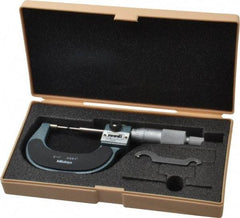 Mitutoyo - 1 Inch, Mechanical Spline Micrometer - Accurate Up to 0.00015 Inch, 0.0001 Inch Graduation, 1/4 Inch Spindle Diameter - Americas Industrial Supply