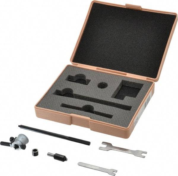 Mitutoyo - 1 to 2", Friction Thimble, Mechanical, Satin Chrome Finish, Interchangeable Rod Micrometer - 0.001 Inch Graduation, Accurate Up to 0.00024+(0.00004xR/20) Inch, 1/4 Inch Travel, 2 Rods - Americas Industrial Supply