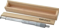 Mitutoyo - 1.05 to 2.05 Inch Inside Measurement, 1 to 2 Inch Outside Measurement, Mechanical Groove Micrometer - 0.001 Inch Graduation, 0.0004 Inch Accuracy, 0.5 Inch Measuring Disc Diameter - Americas Industrial Supply