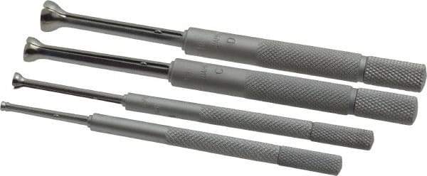 Mitutoyo - 1/8 to 1/2 Inch Measurement, Small Hole Gage Set - 90, 97.6, 102.8 and 108mm Long, Half Ball, Includes Pouch - Americas Industrial Supply
