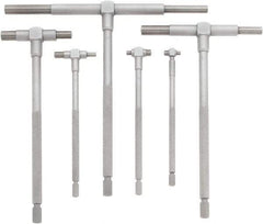 Mitutoyo - 6 Piece, 5/16 to 6 Inch, Satin Chrome Finish, Telescoping Gage Set - Includes Fitted Pouch - Americas Industrial Supply
