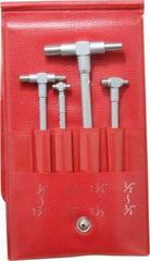 Mitutoyo - 4 Piece, 5/16 to 2-1/8 Inch, Telescoping Gage Set - Includes Fitted Pouch - Americas Industrial Supply