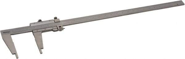 Mitutoyo - 0 to 24" Stainless Steel Vernier Caliper - 0.0010" Graduation, 100mm Jaw Depth, 0.002" Accuracy - Americas Industrial Supply
