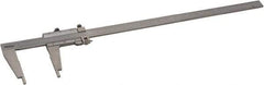 Mitutoyo - 0 to 24" Stainless Steel Vernier Caliper - 0.0010" Graduation, 100mm Jaw Depth, 0.002" Accuracy - Americas Industrial Supply