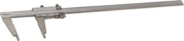 Mitutoyo - 0 to 24" Stainless Steel Vernier Caliper - 0.02mm Graduation, 100mm Jaw Depth, 0.002" Accuracy - Americas Industrial Supply