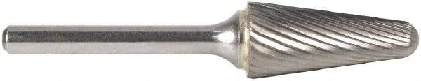 M.A. Ford - 3mm Cut Diam, 3mm Shank Diam, Taper Head Double Cut Burr - Carbide, Radius End, 12.7mm LOC, 38mm OAL - Americas Industrial Supply