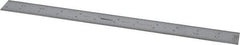 Mitutoyo - 12" Long, 1/100, 1/64, 1/50, 1/32" Graduation, Rigid Stainless Steel Rule - 16R Graduation Style, 1" Wide, Silver, Satin Chrome Finish - Americas Industrial Supply