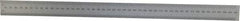 Mitutoyo - 18" Long, 1/64, 1/32" and 0.5, 1mm Graduation, Rigid Stainless Steel Rule - English/Metric Graduation Style, 1-3/16" Wide, Silver, Satin Chrome Finish - Americas Industrial Supply