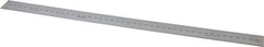 Mitutoyo - 450mm Long, 1/64, 1/32" and 0.5, 1mm Graduation, Rigid Stainless Steel Rule - Metric Graduation Style, 1-3/16" Wide, Silver, Satin Chrome Finish - Americas Industrial Supply