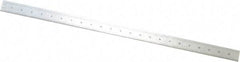Mitutoyo - 24" Long, 1/100, 1/64, 1/32, 1/10" Graduation, Rigid Stainless Steel Rule - 5R Graduation Style, 1-3/16" Wide, Silver, Satin Chrome Finish - Americas Industrial Supply