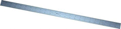 Mitutoyo - 24" Long, 1/64, 1/32" and 0.5, 1mm Graduation, Rigid Stainless Steel Rule - English/Metric Graduation Style, 1-3/16" Wide, Silver, Satin Chrome Finish - Americas Industrial Supply