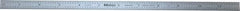 Mitutoyo - 12" Long, 1/64, 1/32, 1/16, 1/8" Graduation, Flexible Stainless Steel Rule - 4R Graduation Style, 1/2" Wide, Silver, Satin Chrome Finish - Americas Industrial Supply