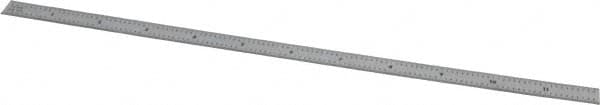 Mitutoyo - 12" Long, 1/100, 1/64, 1/50, 1/32" Graduation, Flexible Stainless Steel Rule - 16R Graduation Style, 1/2" Wide, Silver, Satin Chrome Finish - Americas Industrial Supply