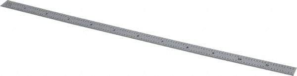 Mitutoyo - 12" Long, 1/100, 1/64, 1/32, 1/10" Graduation, Flexible Stainless Steel Rule - 5R Graduation Style, 1/2" Wide, Silver, Satin Chrome Finish - Americas Industrial Supply