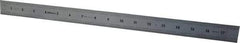Mitutoyo - 18" Long, 1/64, 1/32, 1/16, 1/8" Graduation, Rigid Stainless Steel Rule - 4R Graduation Style, 1-3/16" Wide, Silver, Satin Chrome Finish - Americas Industrial Supply