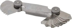 Mitutoyo - 30 Piece, 1/32 to 1/4 Inch Radius, Radius Gage Set - Style B, 1/64 Inch Graduation - Americas Industrial Supply