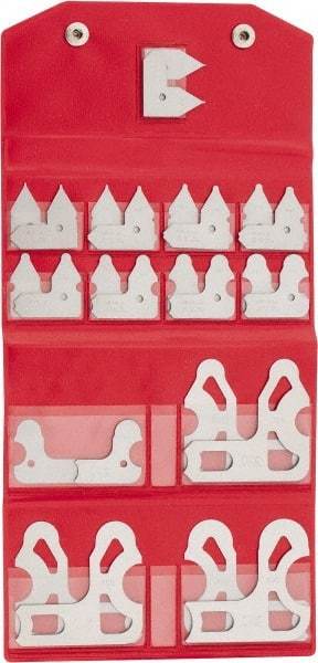 Mitutoyo - 26 Piece, 0.01 to 1/2 Inch Radius, Stainless Steel Radius Gage Set - Satin Chrome Coated - Americas Industrial Supply