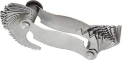 Mitutoyo - 51 Leaf, 0.4 to 7mm Pitch Range, 4 to 42 TPI Range, Screw Pitch Gage - 60° Thread Angle - Americas Industrial Supply