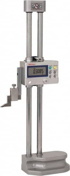 Mitutoyo - 12" Electronic Height Gage - 0.0005, 0.0002" (Switchable) Resolution, Accurate to 0.001", LCD Display, SPC Data Output - Americas Industrial Supply