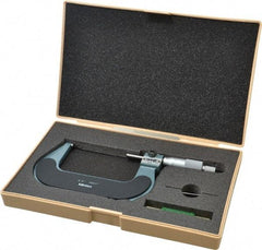 Mitutoyo - 3 to 4" Range, 0.0001" Graduation, Mechanical Outside Micrometer - Ratchet Stop Thimble, Accurate to 0.00015", Digital Counter - Americas Industrial Supply
