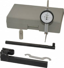 Mitutoyo - 0.02 Inch Range, 0.0005 Inch Dial Graduation, Horizontal Dial Test Indicator - 1.27 Inch White Dial, 0-10-0 Dial Reading, Accurate to 0.0005 Inch - Americas Industrial Supply