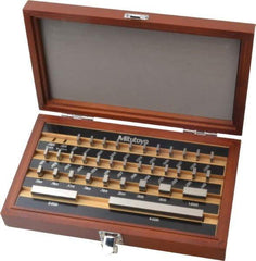 Mitutoyo - 35 Piece, 0.1001 to 4", Grade 0, Steel Gage Block Set - Rectangular, 0.0001" Tolerance - Americas Industrial Supply