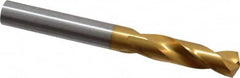 Guhring - 11/32" 130° Parabolic Flute Cobalt Screw Machine Drill Bit - TiN Finish, Right Hand Cut, 40mm Flute Length, 84mm OAL, Standard Point, Straight Shank - Americas Industrial Supply