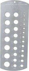 Mitutoyo - 1/16 Inch to 1/2 Inch Hole Size Drill Gage - 6-3/8 Inch Long, 2-1/2 Inch Wide, 29 Holes - Americas Industrial Supply