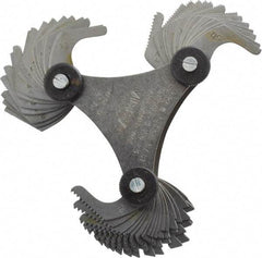 Mitutoyo - 51 Leaf, 4 to 84 TPI Range, Screw Pitch Gage - 60° Thread Angle - Americas Industrial Supply