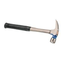 Vaughan Bushnell - 1-1/4 Lb Head, Straight Claw Hammer - 16" OAL, Steel Head, 1-1/2" Face Diam, Steel Handle with Grip - Americas Industrial Supply