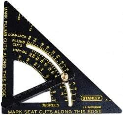 Stanley - 6-3/4" Blade Length x 10-3/4" Base Length, Black Finish, Aluminum Layout Tool - 1/8" Graduation - Americas Industrial Supply