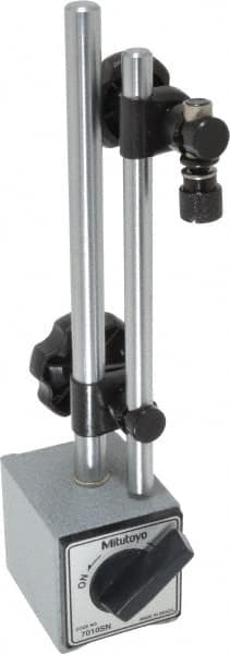 Mitutoyo - 130 Lb Magnetic Force, Indicator Positioner & Holder with Base - Post & Adjustable Rod, Rectangular Base, 55mm Base Height, 58mm Base Length, 50mm Base Width - Americas Industrial Supply