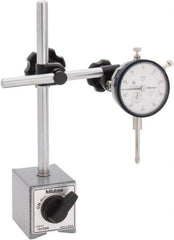 Mitutoyo - 0.001" Graduation, 1" Max Meas, 0-100 Dial Reading, Dial Indicator & Base Kit - 58mm Base Length x 50mm Base Width x 55mm Base Height - Americas Industrial Supply