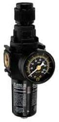 ARO/Ingersoll-Rand - 1/4" NPT Port Compact 1 Piece Filter/Regulator FRL Unit - Polycarbonate Bowl, 72 SCFM, 150 Max psi, 8.15" High x 2.205" Long, Manual Drain - Americas Industrial Supply