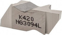Kennametal - 3094NG Grade K420, 2.39mm Cutting Width Carbide Grooving Insert - 3.81mm Max Depth of Cut, Left Hand, 0.19mm Corner Radius, Uncoated - Americas Industrial Supply