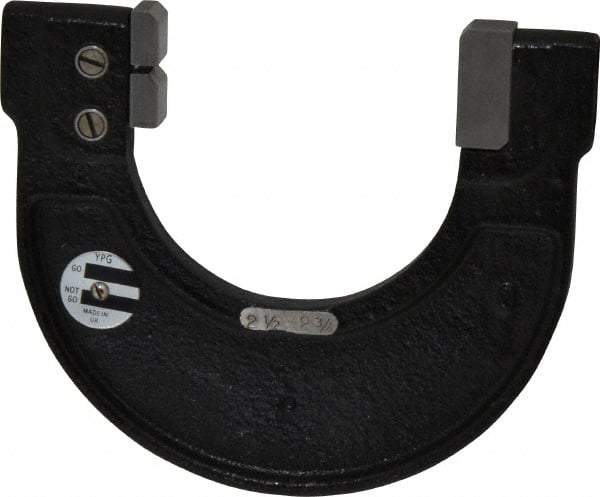 YPG - 2-1/2 to 2-3/4 Inch, Cast Iron 6x Frame Snap Gage - 0.001 Inch Graduation, Hardened Tool Steel Anvil - Americas Industrial Supply