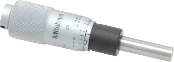 Mitutoyo - 1/2 Inch, 0.5118 Inch Thimble, 0.1969 Inch Diameter x 17.5mm Long Spindle, Mechanical Micrometer Head - Americas Industrial Supply