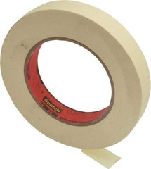 3M - 3/4" Wide x 60 Yd Long Tan Paper Masking Tape - Series 214, 5.8 mil Thick, 27 In/Lb Tensile Strength - Americas Industrial Supply